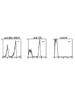 Flow cytometry data in permeabilized and fixed transfected cells using anti-Bim, mAb (10B12) (Prod. No. AG-20T-0143), anti-EE (positive control) or secondary antibody alone (negative control). Staining was visualised by FITC-conjugated goat anti-rat or an