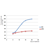 anti-Netrin-1 (human), mAb (rec.) (blocking) (2F5) (preservative free) (Prod. No. AG-27B-0018PF) blocks tumor growth <i>in vivo</i>.<br /> <b>Method:</b> Tumor cells (OCI-Ly3) were implanted in SCID mice by subcutaneous injection of 3x10<sup>6</sup> cells