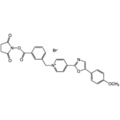 N-(3-Succinimidyloxy-carbonyl-phenyl)-methyl-4-(5'-(4''-methoxy-phenyl)-2'-oxazolyl)-pyridinium bromide