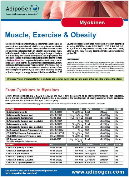 Myokines Product Flyer 2014