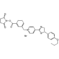 N-(3-Succinimidyloxy-carbonyl-phenyl)-methyl-4-(2-(6-(3,4-dihydro-2H-1-benzopyranyl))-5-oxazolyl)-pyridinium bromide